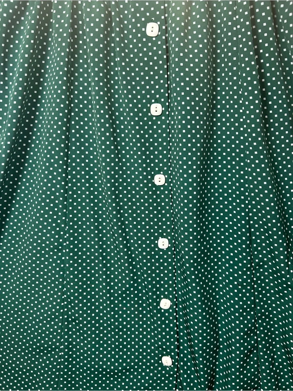 Vintage Collections Internationale Green Polka Dot Midi Skirt Button Front 18
